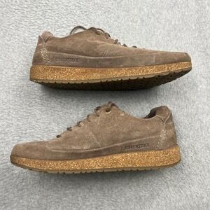 Birkenstock Honnef Shoes Size 41 Mens 8 Womens 10 Taupe Suede Lace Up Cork Flat